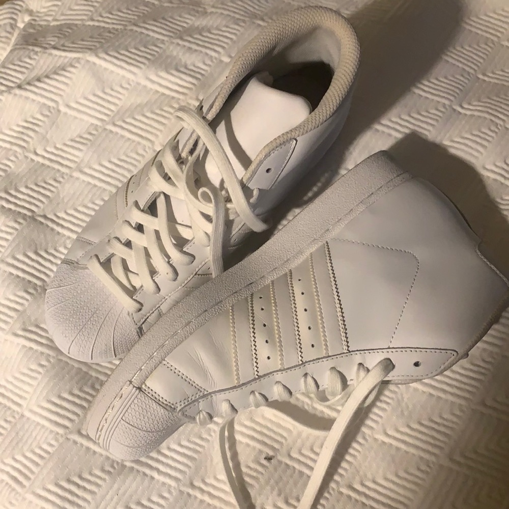 White Leather Adidas size 8